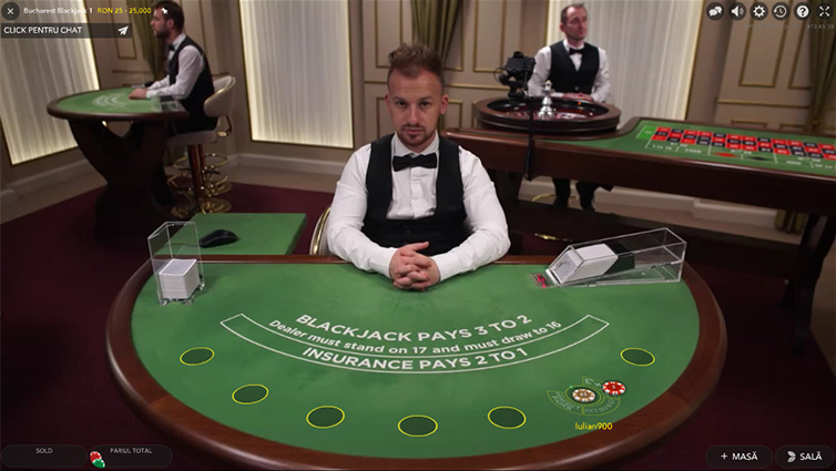 Bucharest Blackjack Live la 888 Cazino