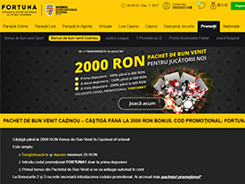 Fortuna Casino, pagina bonus